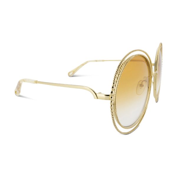 Chloe Gold Metal Frame Round Sunglasses CE114SC 837 (Ex Display) Online