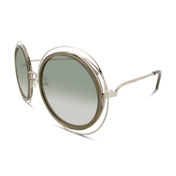 Chloe Gold Green Lens Round Sunglasses CE120S 750 (Ex Display) on Sale