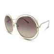 Chloe Gold Metal Frame Brown Lens Round Sunglasses CE114ST 743 (Ex Display) Supply