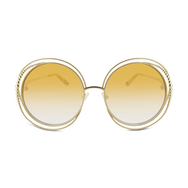 Chloe Gold Metal Frame Round Sunglasses CE114SC 837 (Ex Display) Online