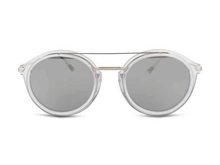 Police Mirror Silver Round Sunglasses SPL724 (Ex Display) Sale