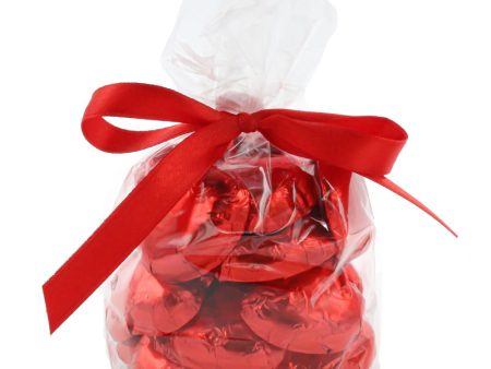 20 x Solid Milk Chocolate Hearts (Red) Hot on Sale