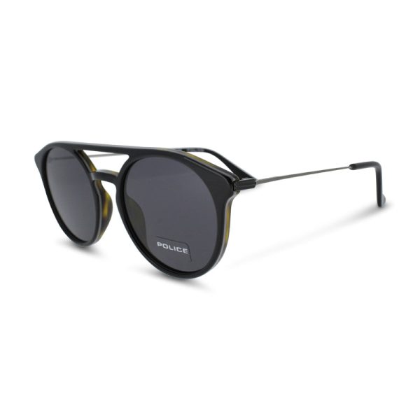 Police Black Havana Round Men s Sunglasses Clint 1 SPL722 (Ex Display) on Sale