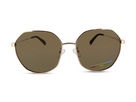 Polaroid Gold Copper Geometric Sunglasses PLD 4140 (Ex Display) Online now