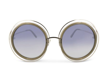 Chloe Gold Blue Lens Round Sunglasses CE120S 750 (Ex Display) Sale