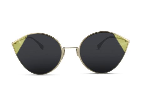 Fendi Gold & Grey Sunglasses FF0341 2F7IR (Ex Display) Discount