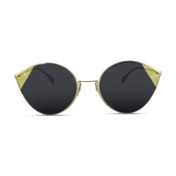 Fendi Gold & Grey Sunglasses FF0341 2F7IR (Ex Display) Discount