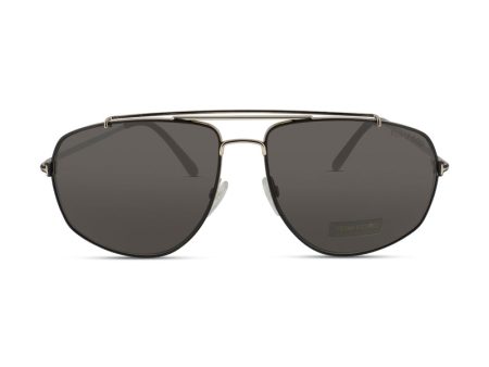 Tom Ford Georges Roviex Brown Pilot Sunglasses TF496 28J (Ex Display) Sale