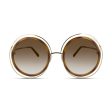 Chloe Gold Metal Frame Brown Round Sunglasses CE120S 736 (Ex Display) Online