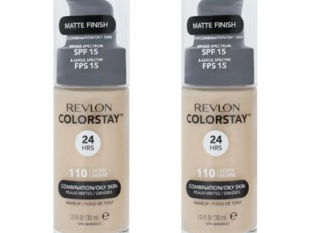 Revlon Colourstay Makeup Matte Foundation 110 Ivory 30ml x 2 on Sale