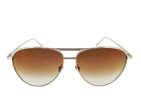 Linda Farrow Carter Aviator Unisex Brown Sunglasses 6269 For Cheap