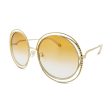 Chloe Gold Metal Frame Round Sunglasses CE114SC 837 (Ex Display) Online