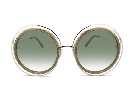 Chloe Gold Green Lens Round Sunglasses CE120S 750 (Ex Display) on Sale