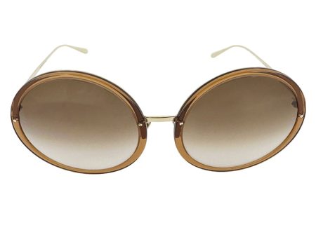 Linda Farrow The Kew Brown Women s Sunglasses 6138 LFLC457C34SUN For Sale