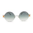 Fendi Silver Green Gradient Round Sunglasses FF0243S (Ex Display) Discount