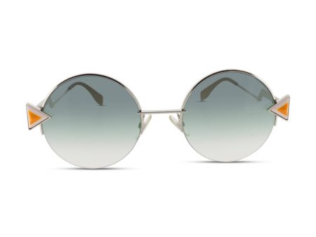 Fendi Silver Green Gradient Round Sunglasses FF0243S (Ex Display) Discount