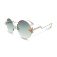 Fendi Silver Green Gradient Round Sunglasses FF0243S (Ex Display) Discount