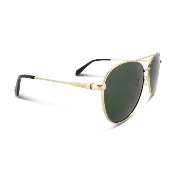 Polaroid Gold & Green Pilot Men s Sunglasses PLD 4142 (Ex Display) Cheap