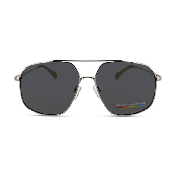 Polaroid Ruthenium Hexagonal Sunglasses PLD 6173 6LBM9 (Ex Display) For Discount