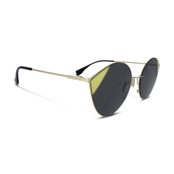 Fendi Gold & Grey Sunglasses FF0341 2F7IR (Ex Display) Discount